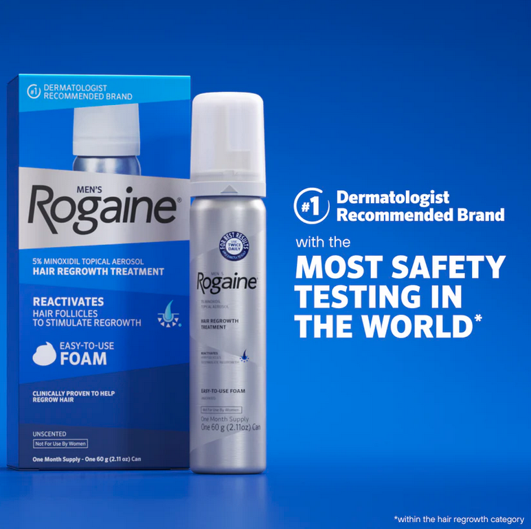 Mens ROGAINE® 5% Minoxidil Unscented Foam